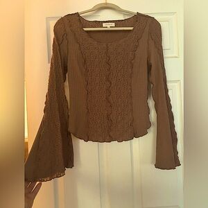 Brown boho hippie chiq long sleeve